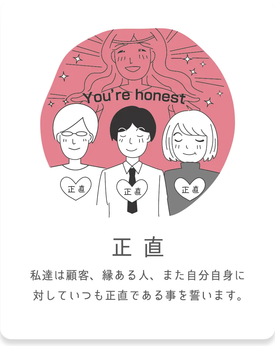 正直 誠実に人や仕事と向き合う姿勢