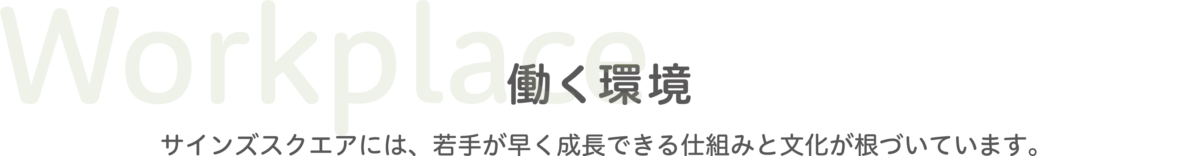 Workplace 環境 サインズスクエアにはさまざまな社員の働き方が存在します。