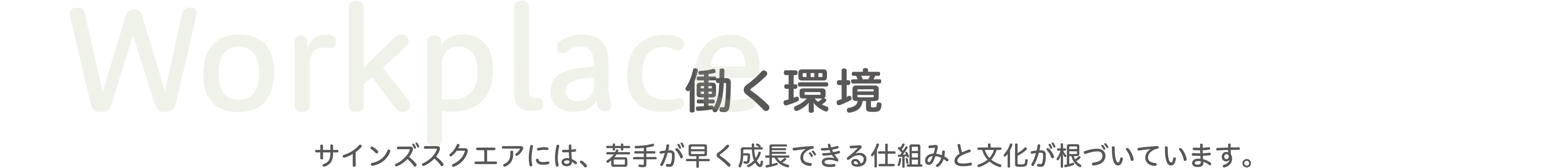 Workplace 環境 サインズスクエアにはさまざまな社員の働き方が存在します。